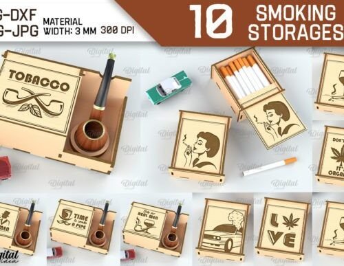 Paquete De Cajas Para Guardar Articulos Para Fumar Creativo Digital